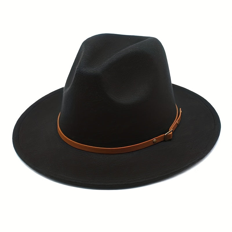 Large Brimmed Woolen Felt Top Hat - Autumn and Winter Jazz Hat