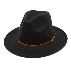 Large Brimmed Woolen Felt Top Hat - Autumn and Winter Jazz Hat