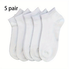 Men's Solid Liner Anklets Socks Soft & Breathable Sweat Absorbent Outdoor Socks