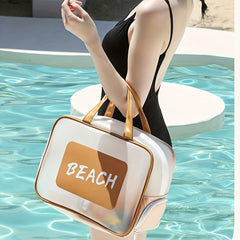 Colorblock Storage Bag Lightweight Travel Beach Bag