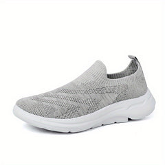 Women's Breathable Flying Woven Sneakers Lightweight Low Top Slip On Shoes