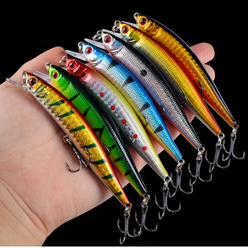 10pcs Minnow Bass Fishing Lures Kit Trout Catfish Musky Bluegill Crankbait