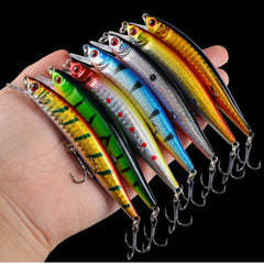 10pcs Minnow Bass Fishing Lures Kit Trout Catfish Musky Bluegill Crankbait