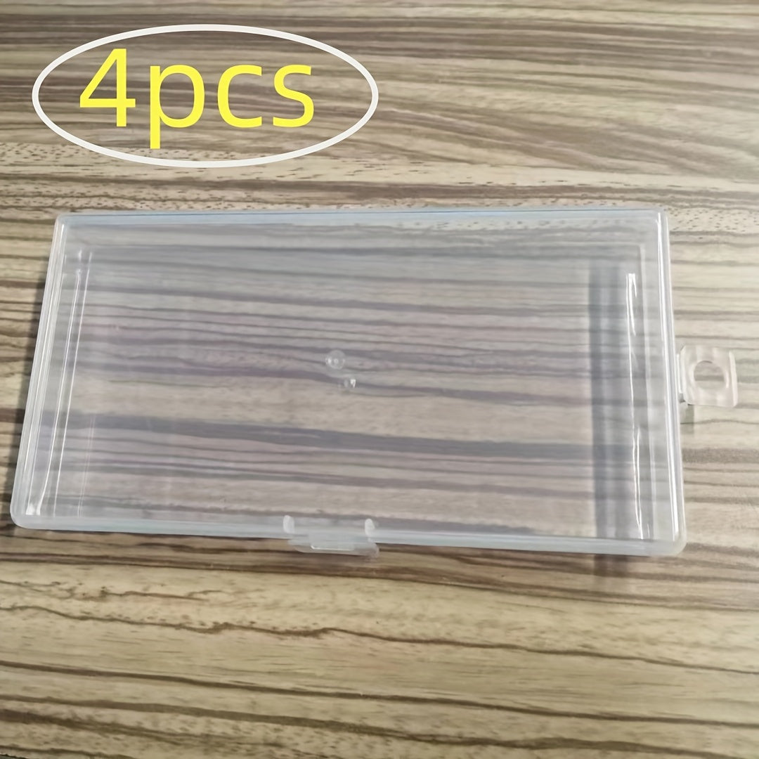 4pcs Transparent Storage Box Flip Case Organizer Jewelry Container
