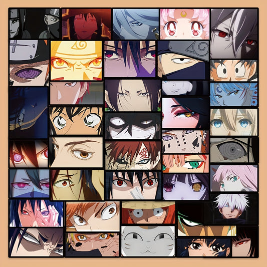 40pcs Anime Character Eyes Graffiti Stickers Waterproof DIY Decor