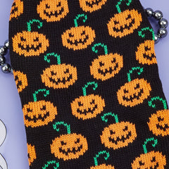 Pet Halloween Pumpkin Sweater Warm Dog Sweater For Winter
