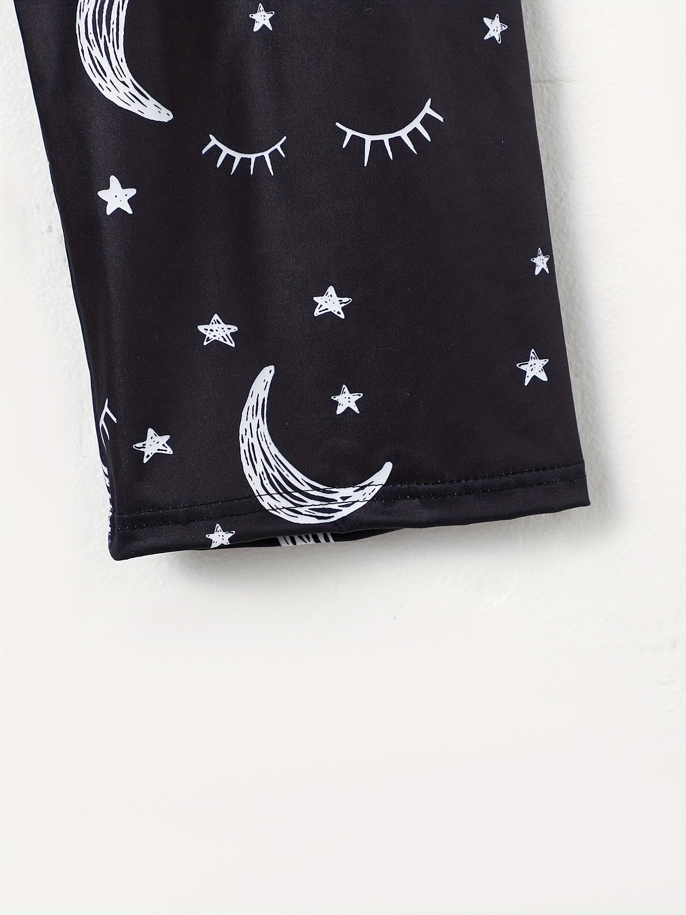 Moon & Star Print Sleep Bottom Cozy Long Pants Women's Loungewear