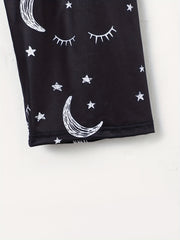 Moon & Star Print Sleep Bottom Cozy Long Pants Women's Loungewear