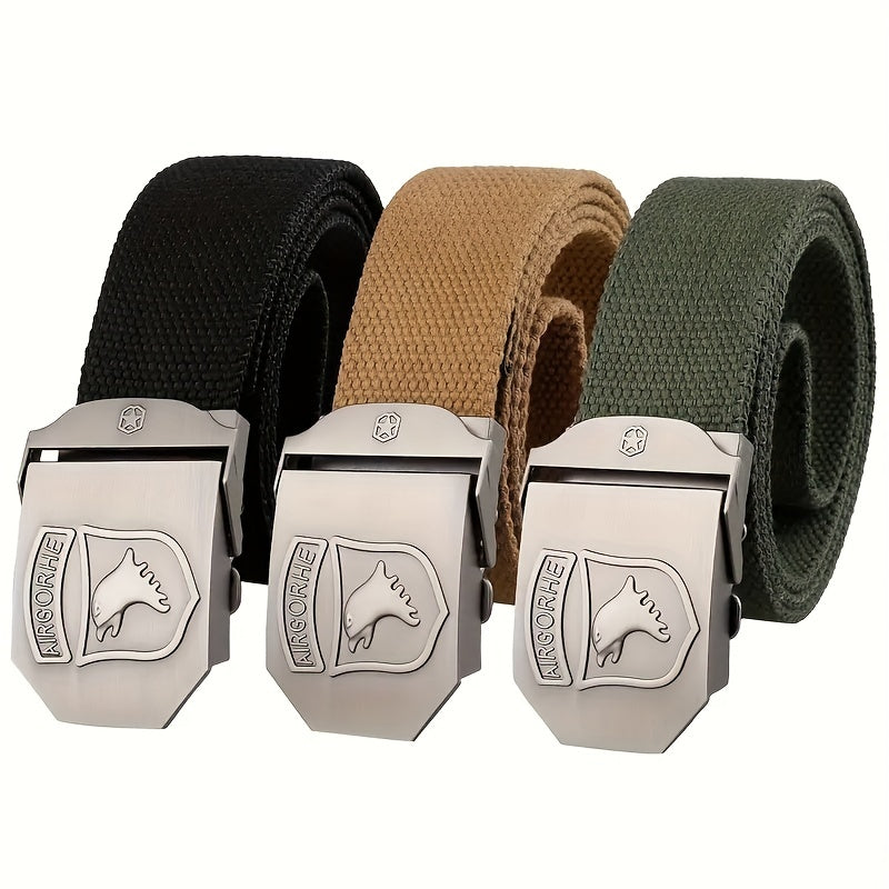 Canvas Tactical Belt Alloy Automatic Buckle Casual Men's Belt
