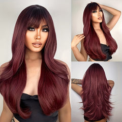 Women's Layered Curly Long Wig 24in Heat resistant Synthetic Wig