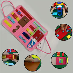 Felt PLAYBOARD Foldable Busy Board with Fidget Activities for Kids