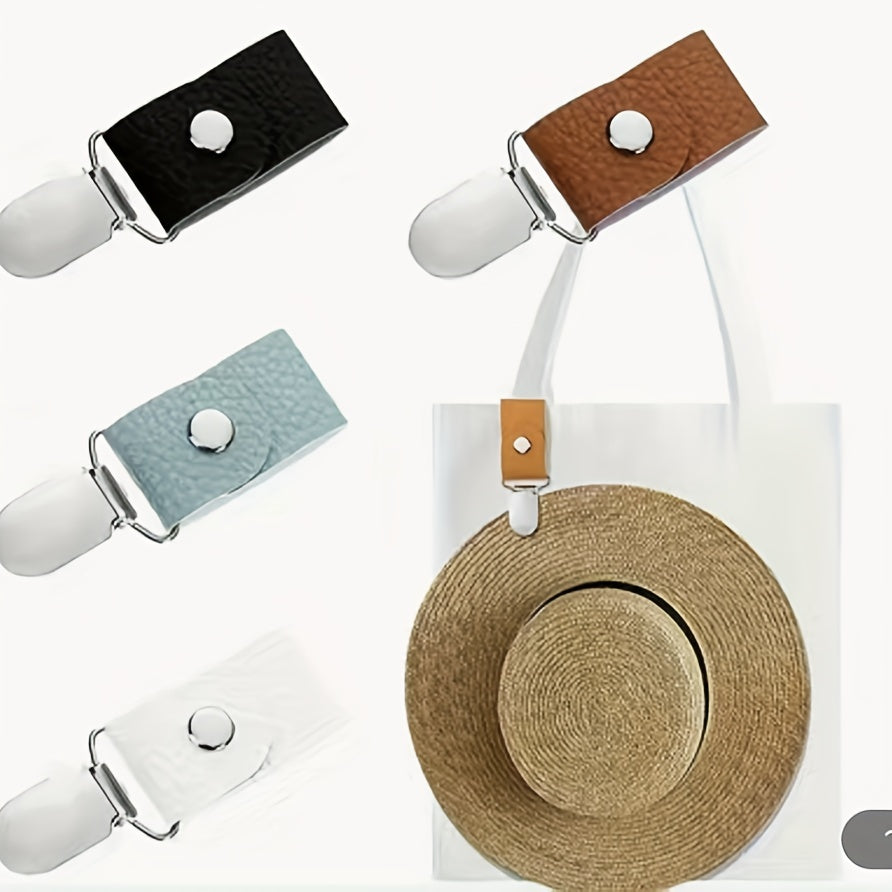 PU Leather Hat Clip Travel Luggage Accessory Duckbill Hat Clip