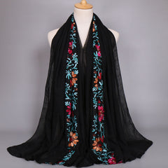 Embroidered Floral Shawl Scarf Floral Bandana Scarves Neck Scarf Wrap