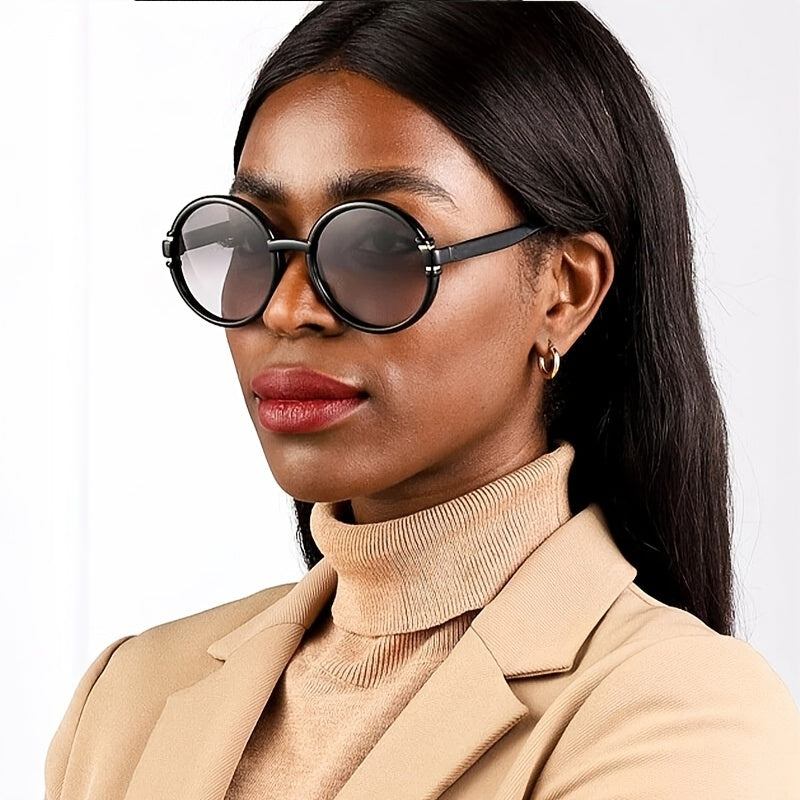 Round Oversize Sunglasses Vintage UV400 Sunscreen Women Unisex