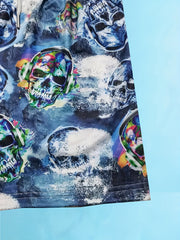 Skulls Print Men's Swim Trunks Quick Dry Swimwear Shorts