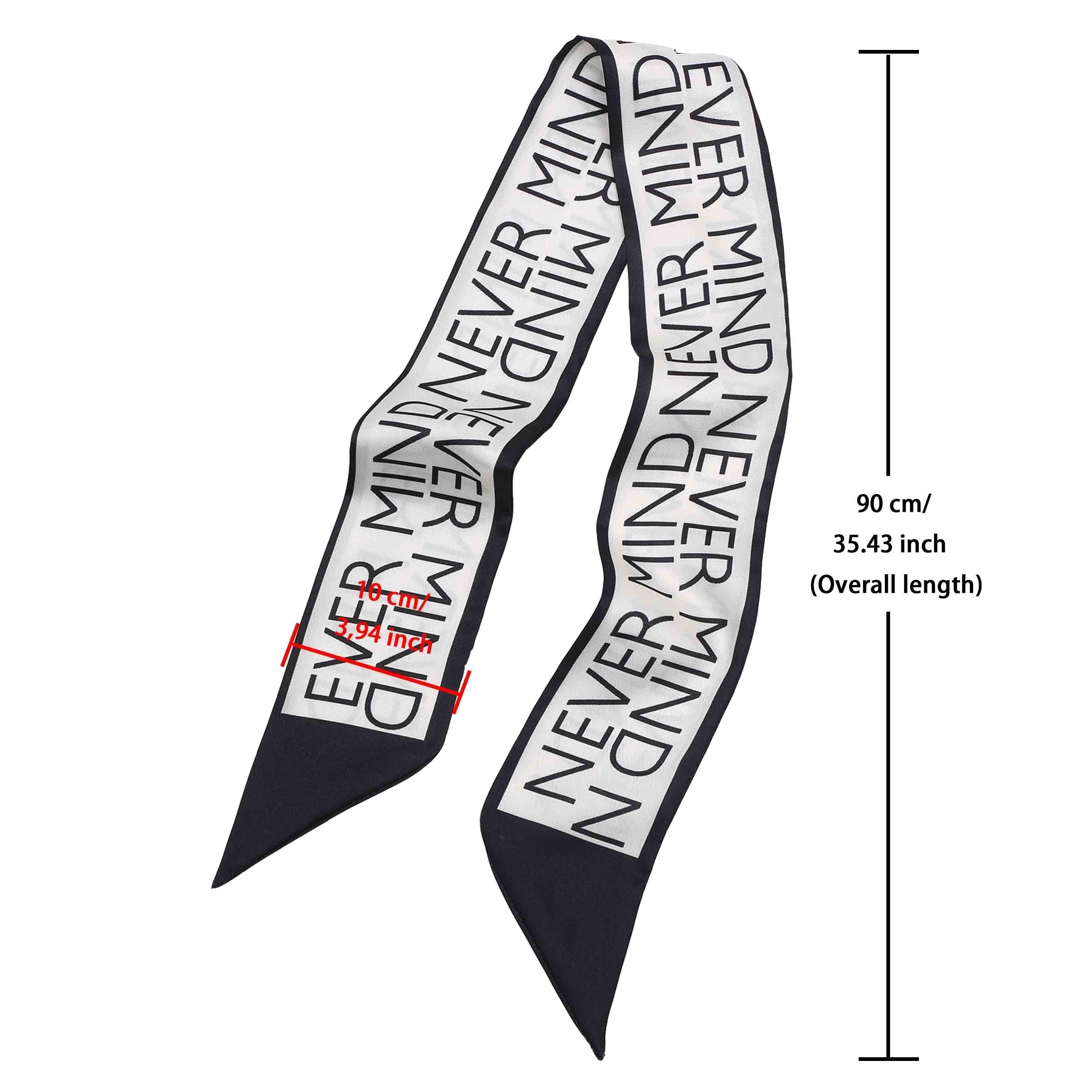 Letter Print Casual Skinny Scarf Long Hair Ribbon Neckerchief