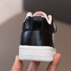 Girls Heart Graphic Print Sneakers No Tie Kids Casual Outdoor Shoes