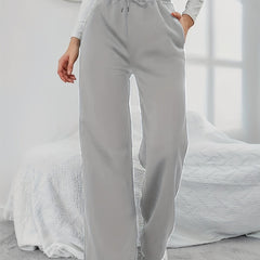 Wide Leg Drawstring High Waist Sweatpants