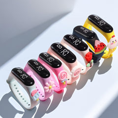 3pcs Doll LED Touchscreen Wristwatch Set - Pink Purple Floral Lollipop Designs