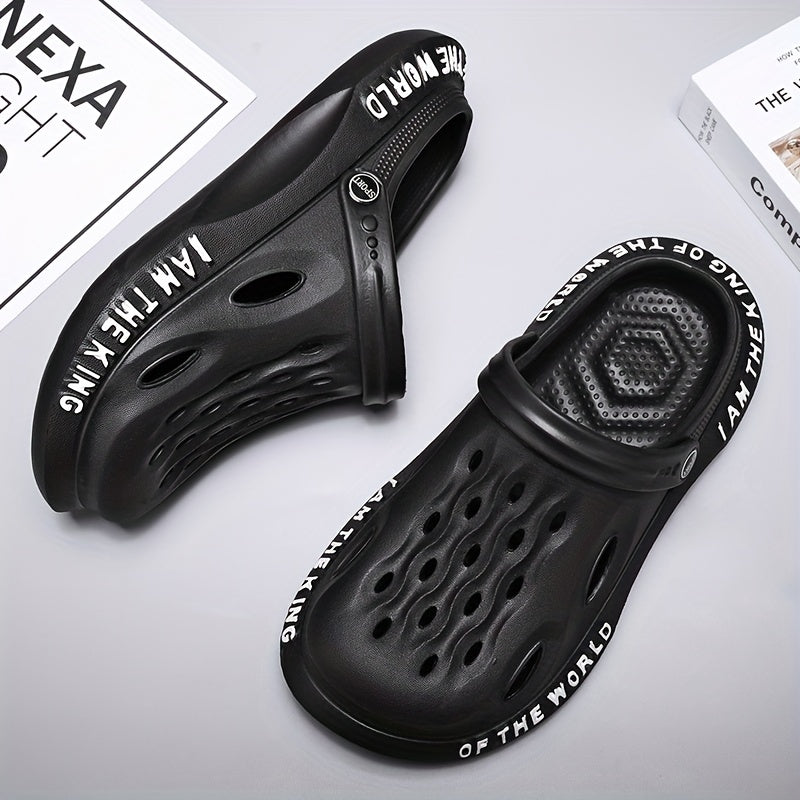 Men's Alphabet Detail Lightweight Comfy Clogs Non Slip Garden Shoes