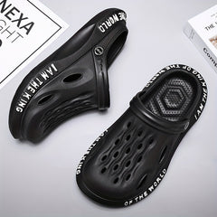 Men's Alphabet Detail Lightweight Comfy Clogs Non Slip Garden Shoes
