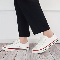Men's Canvas Lace-up Shoes Non-slip Casual Flats