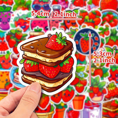 50pcs Strawberry Series Graffiti Stickers for Laptop Cup Motorcycle