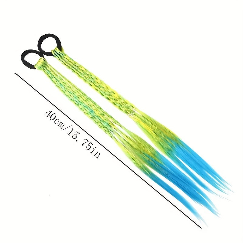 Colorful Braided Wig Hair Extensions Halloween Decoration Props