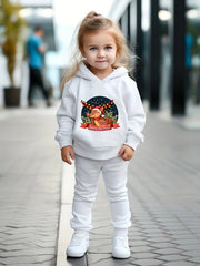Christmas Reindeer Print Outfits 2pcs Girls Hoodies Jogger Pants Set