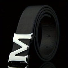 Men's M Pattern Buckle Belt for Outdoor Party Business