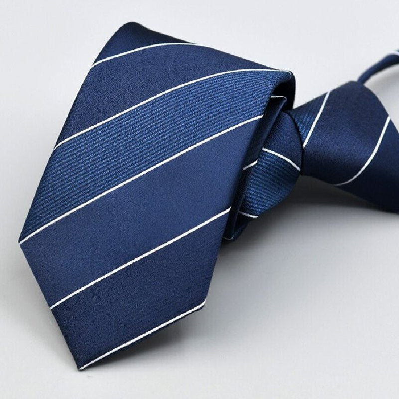 Men's Striped Zipper Tie for Formal Business Work