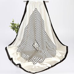 Vintage Square Scarf Silk Scarf Stripe Printing