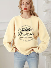 Way Maker Letter Print Pullover Sweatshirt for Fall/Winter Women's Clothing