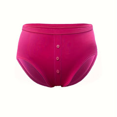 Seamless Comfort Full Brief Panty with Button Detail