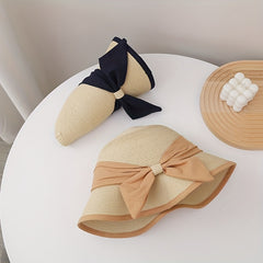 Foldable Bucket Hat for Women Sun Protection Straw Travel Beach Hats
