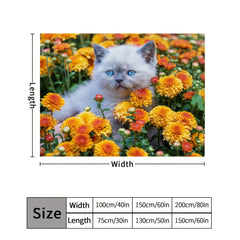 Cat Blanket Soft Lightweight Comfortable Blanket For Couch Bed Travel