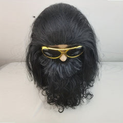 3pcs Men's Wig And Beard Wild Caveman Costume Halloween Set