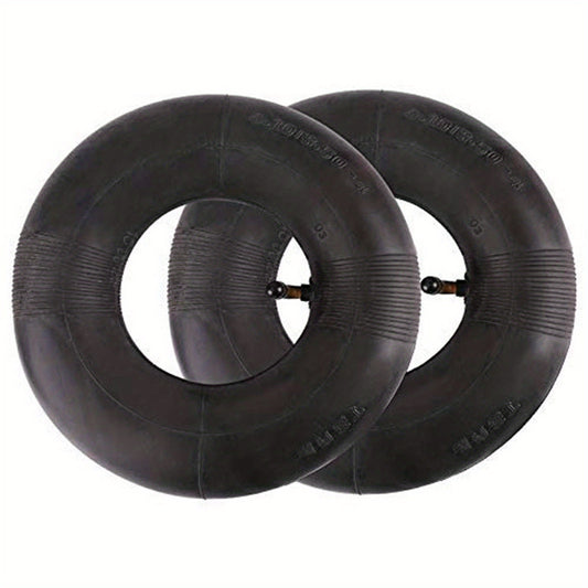 2-Piece Set of 10x4.10/3.50-4 Air Chamber Tires for Garden Carts & Lawn Mowers