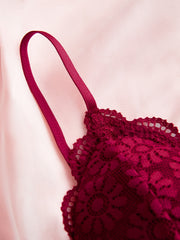 4pcs Lace Wireless Bras Comfy Bow Decor Intimates Bra Women's Lingerie