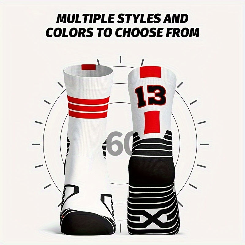 Basketball Socks Mid calf Thick Cushion Crew Socks Men Women Boys