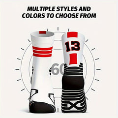 Basketball Socks Mid calf Thick Cushion Crew Socks Men Women Boys