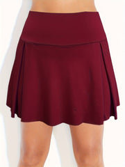 Sports Skort Women's Plus Wide Waistband Tummy Control Pleated T