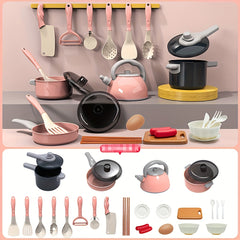 Kids Pretend Play Kitchen Toy Realistic Cooking Set