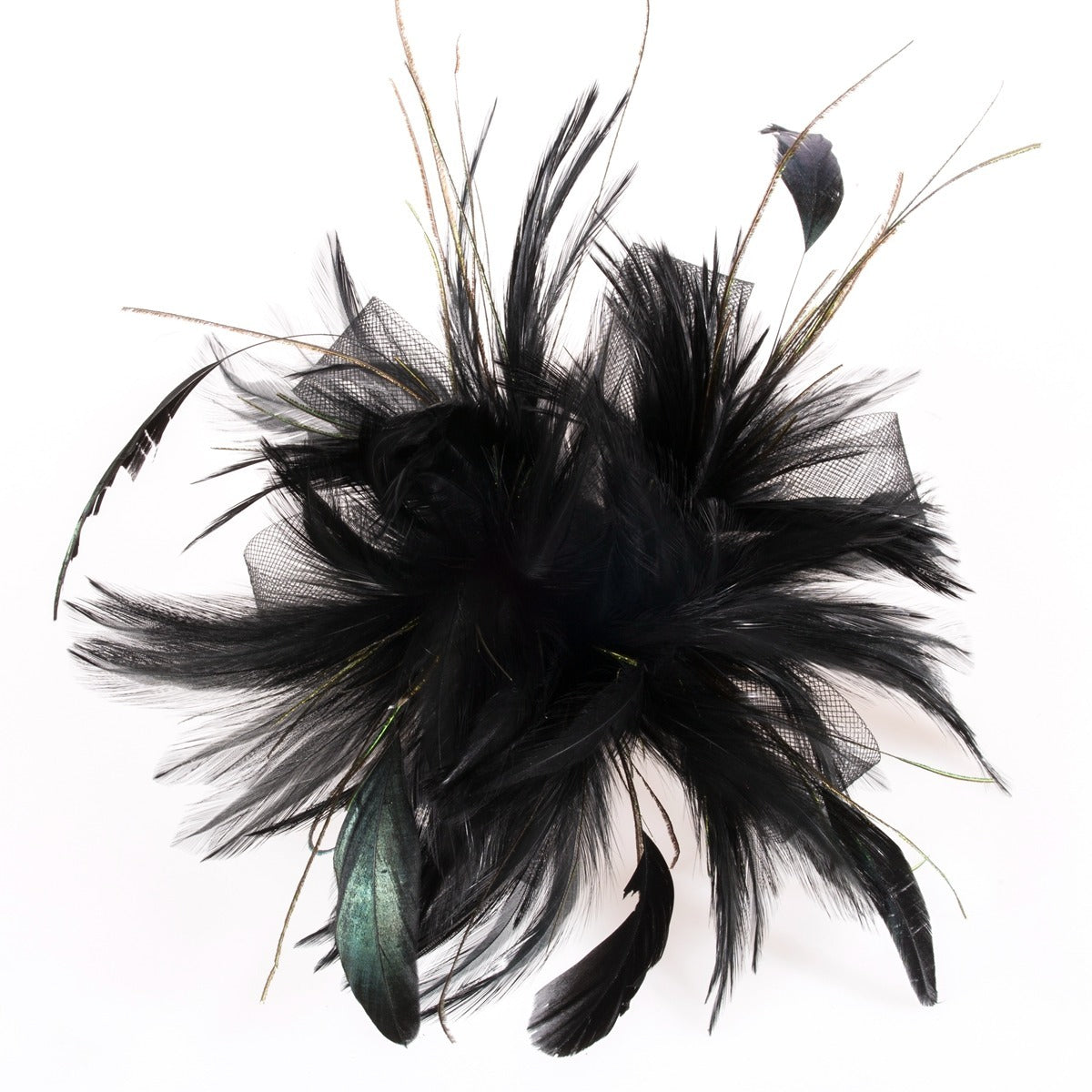 Feather Mesh Corsage Head Clip for Party Dance Christmas Horse Racing
