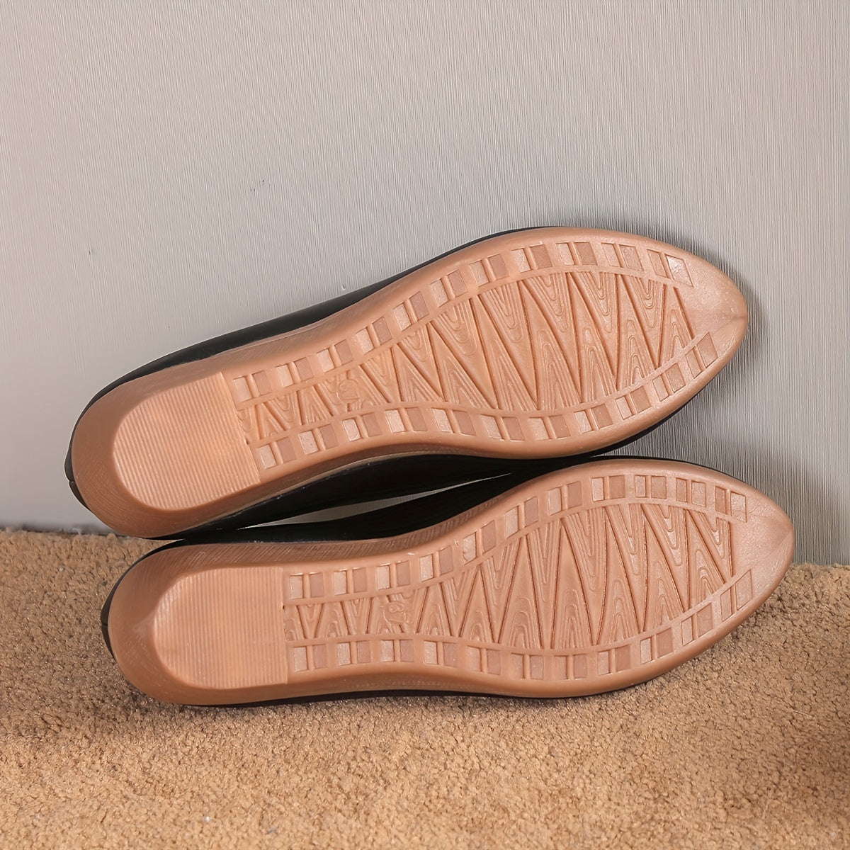 Women's Pointed Toe Wedge Slip-On Faux Leather Shoes