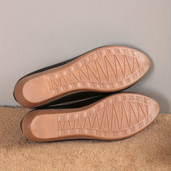 Women's Pointed Toe Wedge Slip-On Faux Leather Shoes