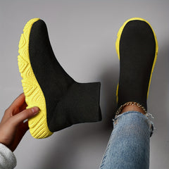 High Top Flyknit Running Shoes Breathable Slip On Sneakers