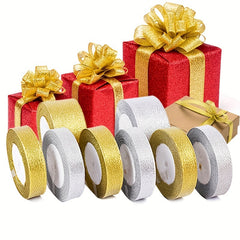 Golden Silvery Satin Ribbon Bow Craft Wedding Christmas Decoration DIY