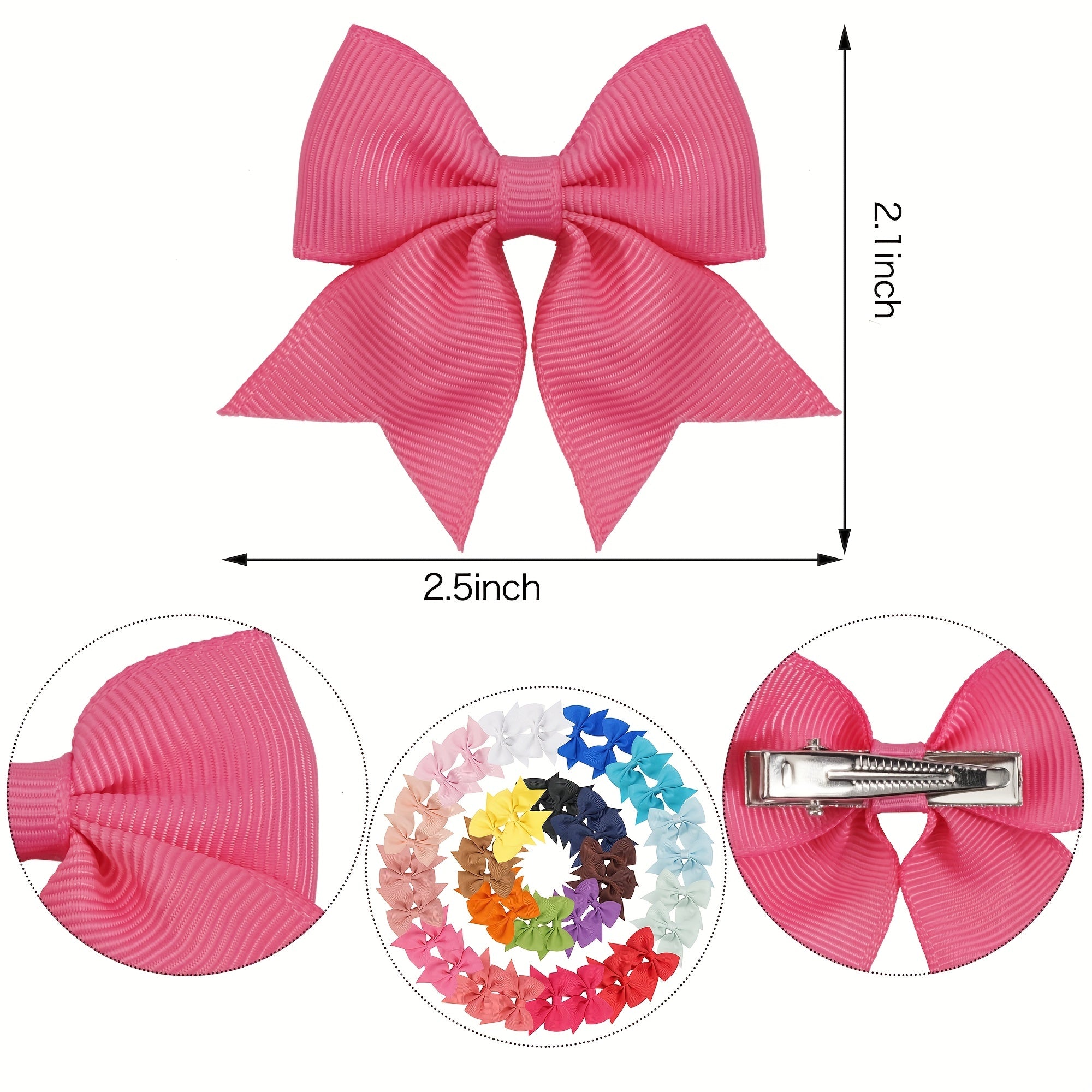 40pcs Kids Bow Leather Hairbands Hair Rings 5.08 cm Bow Leather Bands
