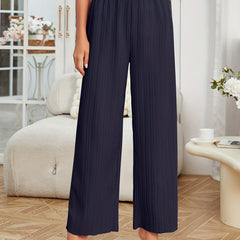 Wide Leg Casual Pants for Women Elastic Waist